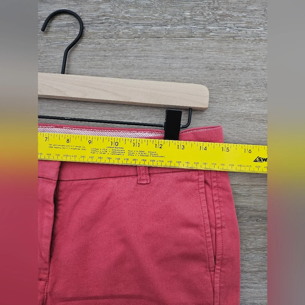 J. Crew Red and Pink Bermuda Shorts Tailored Cotton Blend - Picture 6 of 7